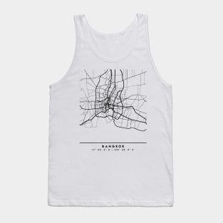 BANGKOK THAILAND BLACK CITY STREET MAP ART Tank Top